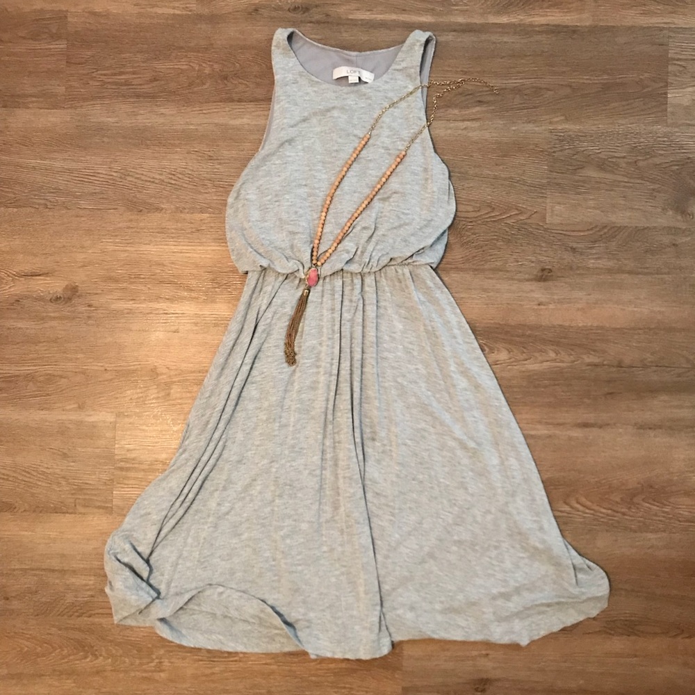 Grey Cinched Dress from Loft